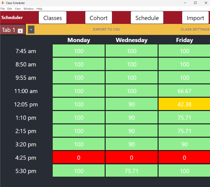 Class Scheduler - Senior Project screenshot