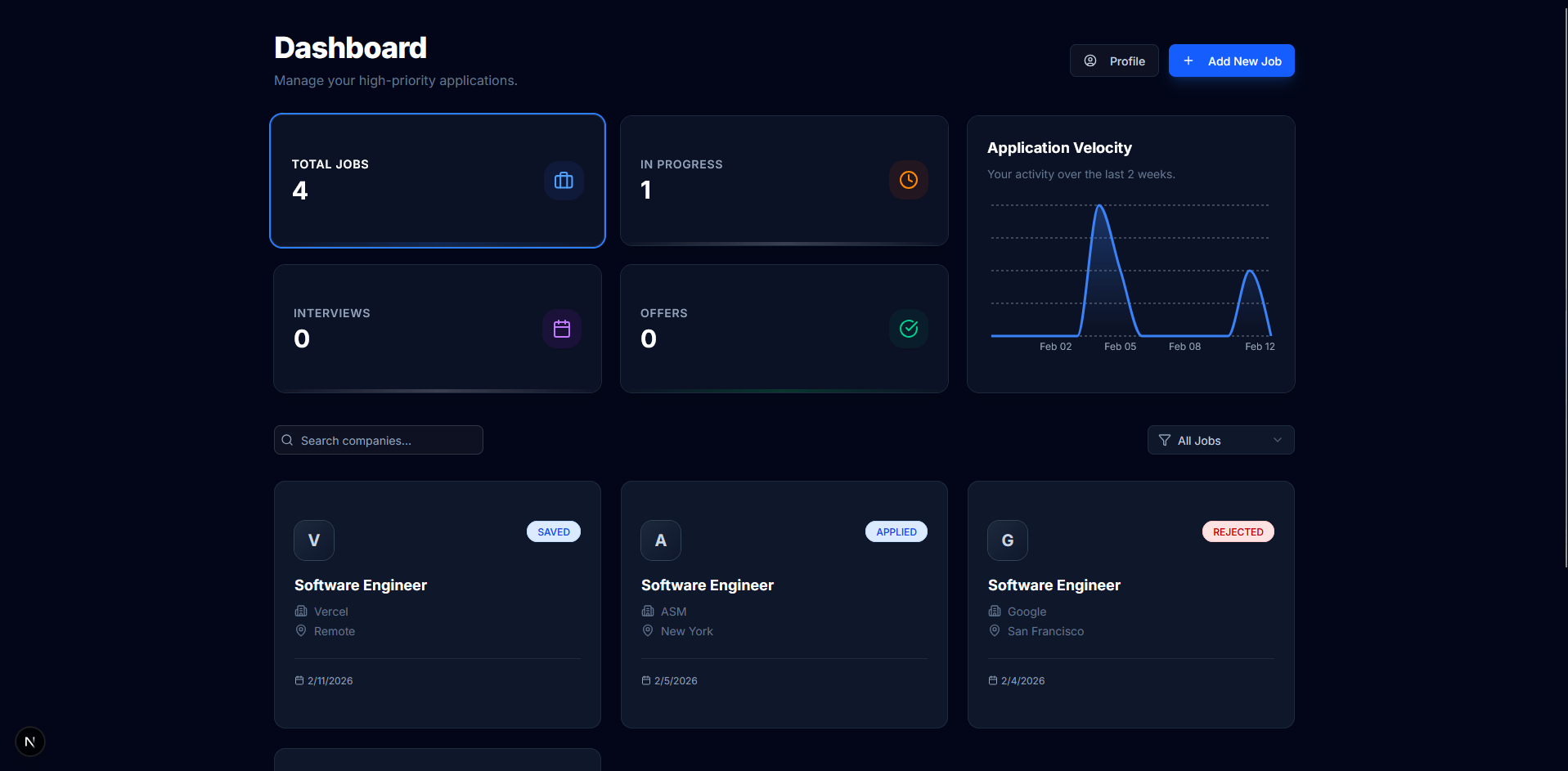 CareerOS Dashboard